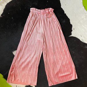 Pink Velvet Wide Leg Pants